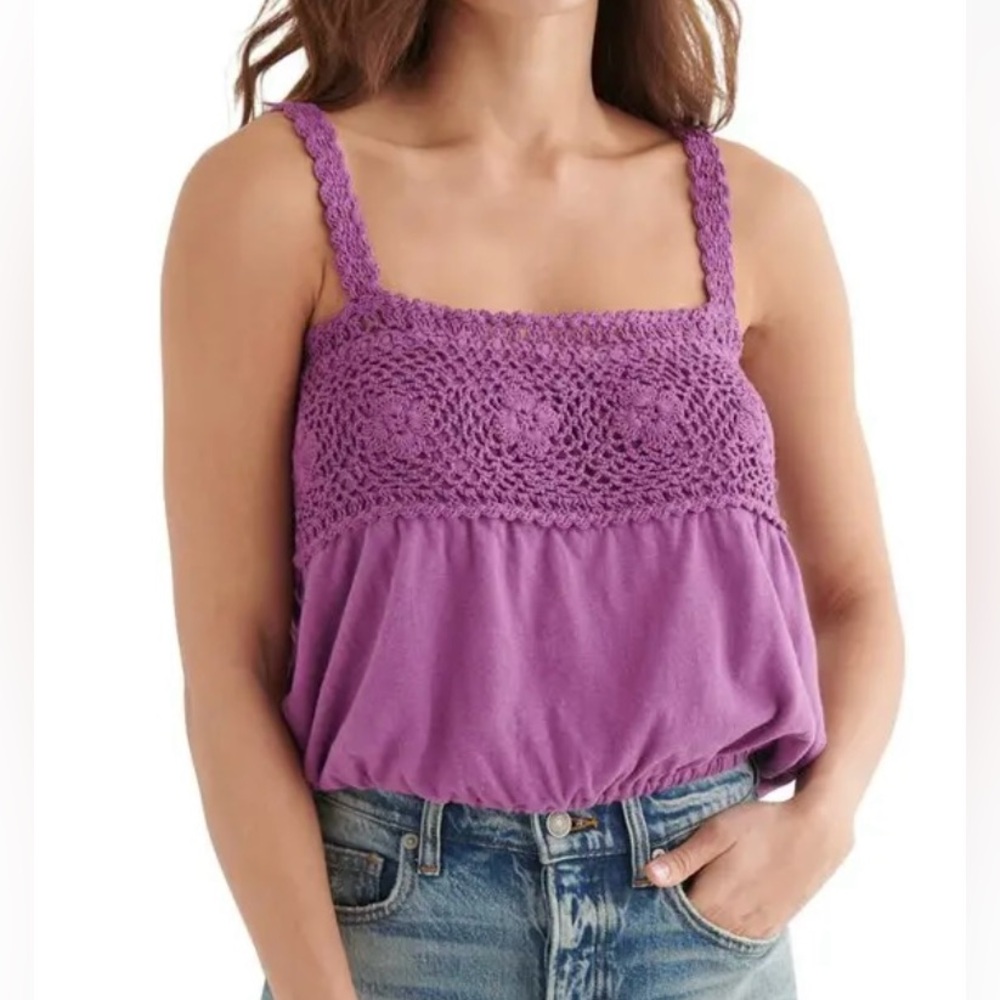 Lucky Brand crochet tank top. XL